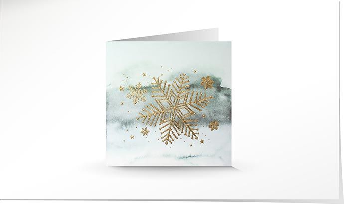 Weihnachtskarte 8966 türkis mit Schneeflocken
