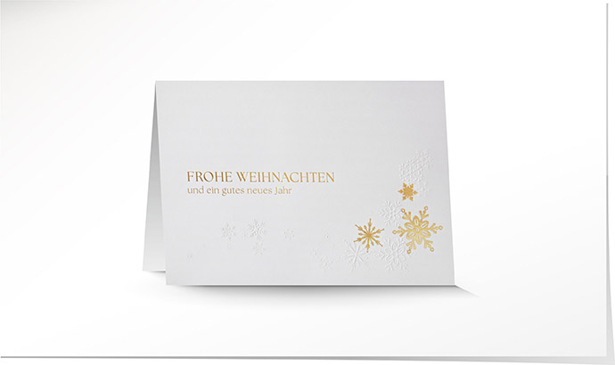 Weihnachtskarte 8998 Prägung Schneeflocken