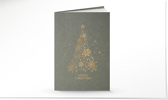 Weihnachtskarte 8999 Goldener Tannenbaum