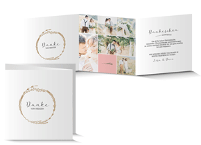 Dankeskarte Hochzeit 903 mit Prägung