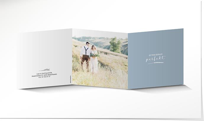 Dankeskarte Hochzeit 903 mit Prägung Dankeskarte Hochzeit