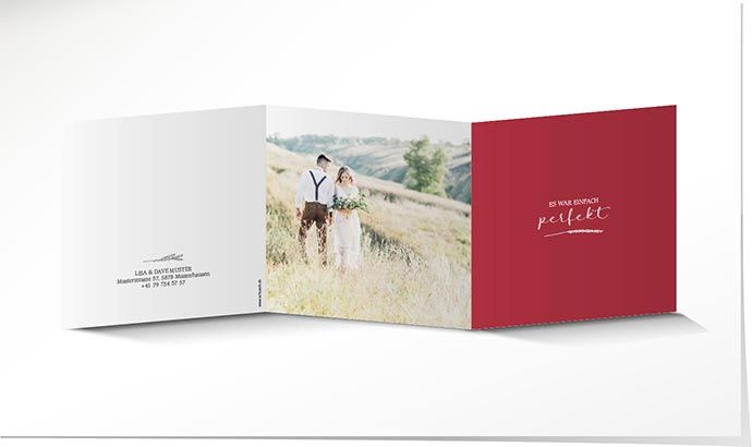 Dankeskarte Hochzeit 903 mit Prägung Dankeskarte Hochzeit