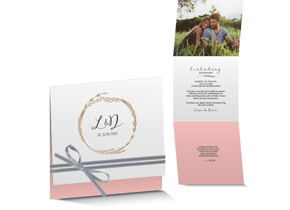 Hochzeitseinladung 903 mit Prägung