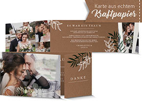 Dankeskarte Hochzeit 911 Kraftpapier