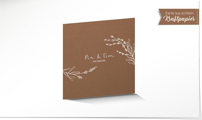 Hochzeitseinladung 931 Kraftpapier Hochzeitskarte