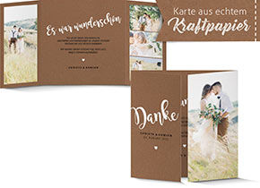 Dankeskarte Hochzeit 932 Kraftpapier