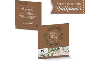 Dankeskarte Hochzeit 933 Kraftpapier