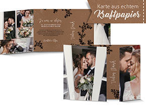 Dankeskarte Hochzeit 936 Kraftpapier