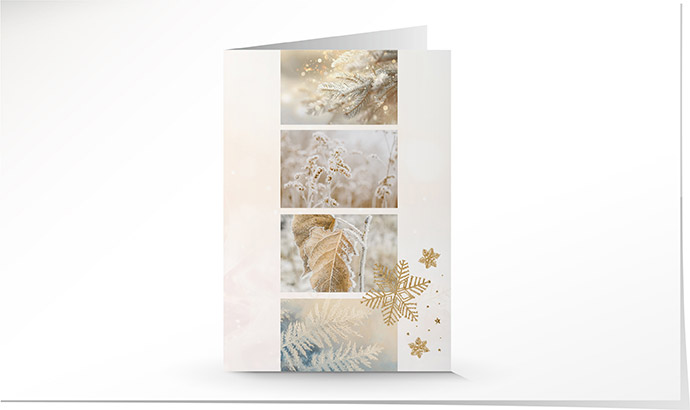 Weihnachtskarte 9601 Collage mit Prägung
