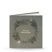 Weihnachtskarte 9605 Kranz Olivegrün