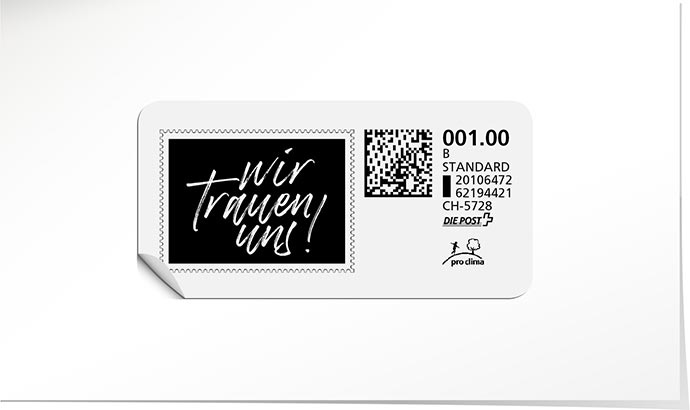 B-Post-Briefmarke 967 schwarz