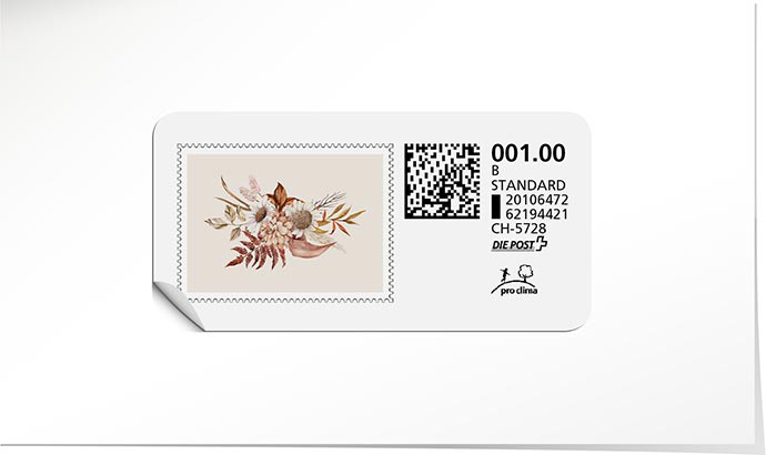 B-Post-Briefmarke 969 braun