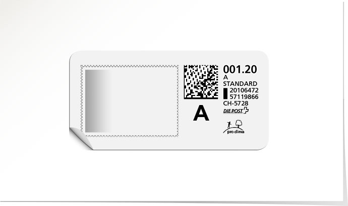 A-Post-Briefmarke «Verlauf Grau» Verlauf Grau