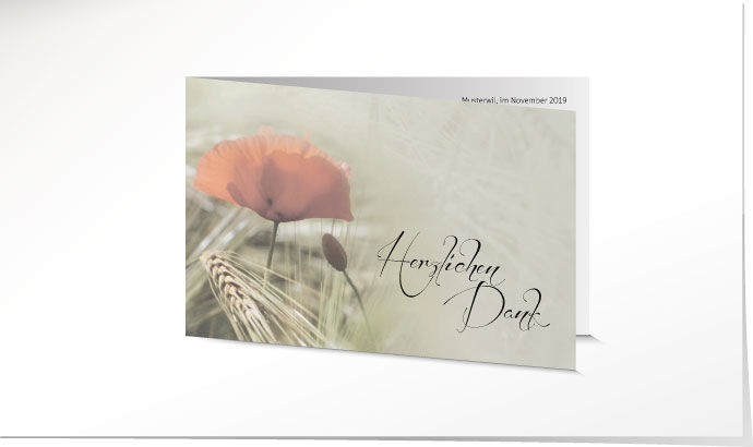 Danksagung Mohn DK2652 Danksagungskarte