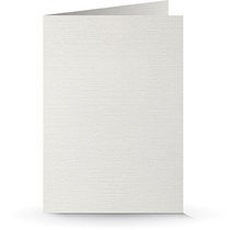 A5 Doppelkarte Leinen softweiss