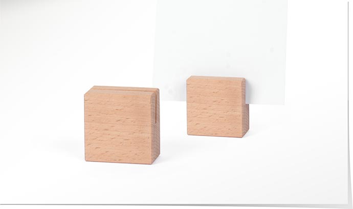 Kartenhalter Holz quadratisch Tischdekoration
