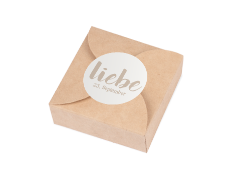 Gastgeschenke mit individuellem Aufkleber